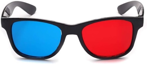 Rote und blaue brille - rote,